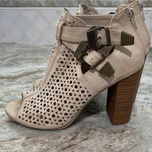 Stacked Heels Peep Toe shoe boots